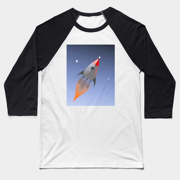 rocket in space Baseball T-Shirt by eswayte